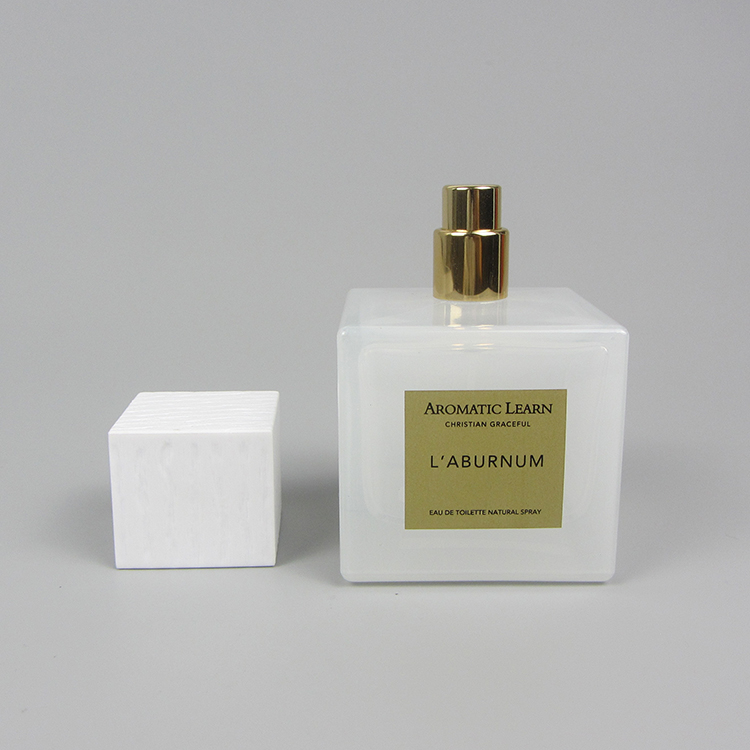 100ml white luxury square perfume bottle wholesale with printing