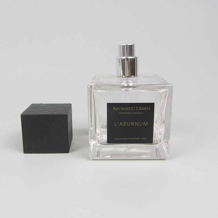 100ml white luxury square perfume bottle wholesale with printing