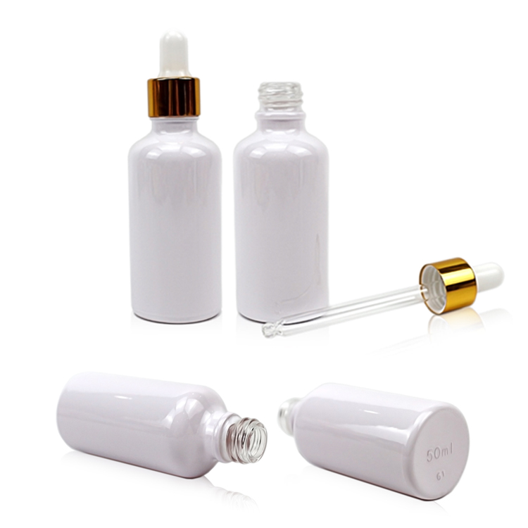 100ml white with shiny gold dropper luxury serum bottle