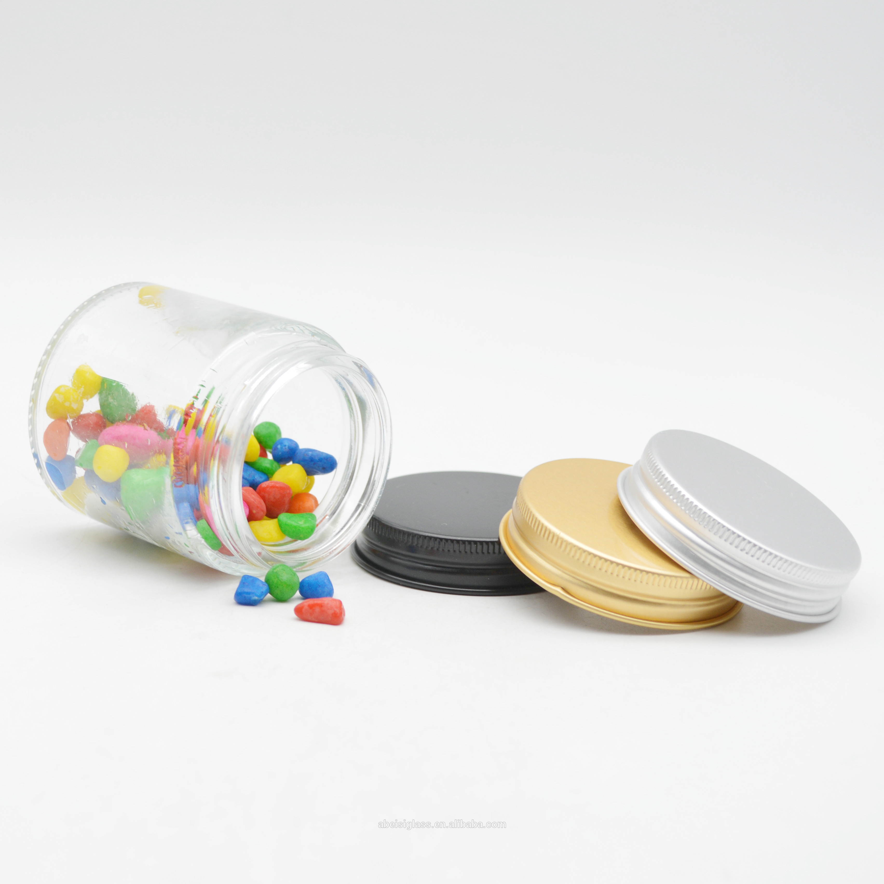 100ml wide mouth cosmetic jar with metal lid