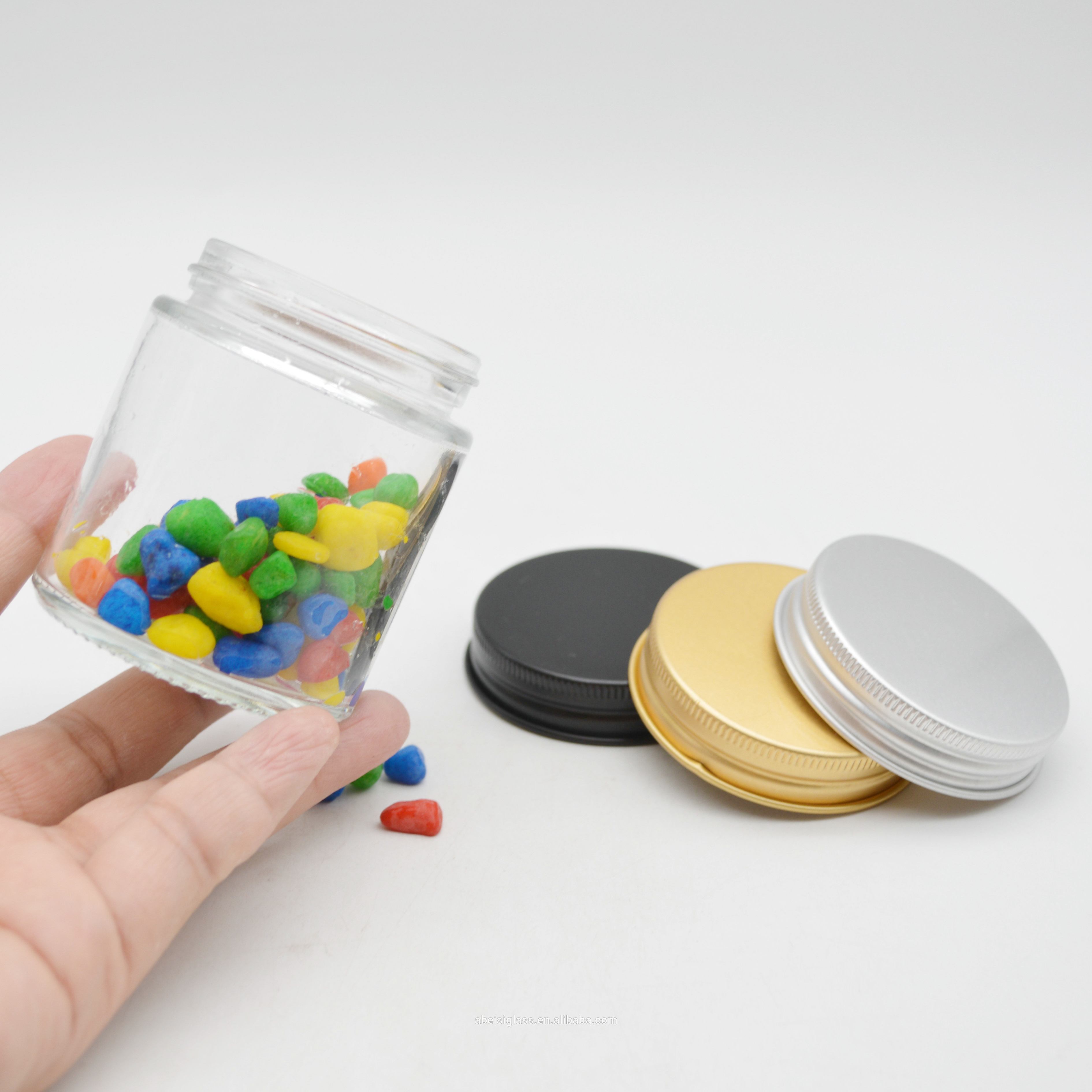 100ml wide mouth cosmetic jar with metal lid