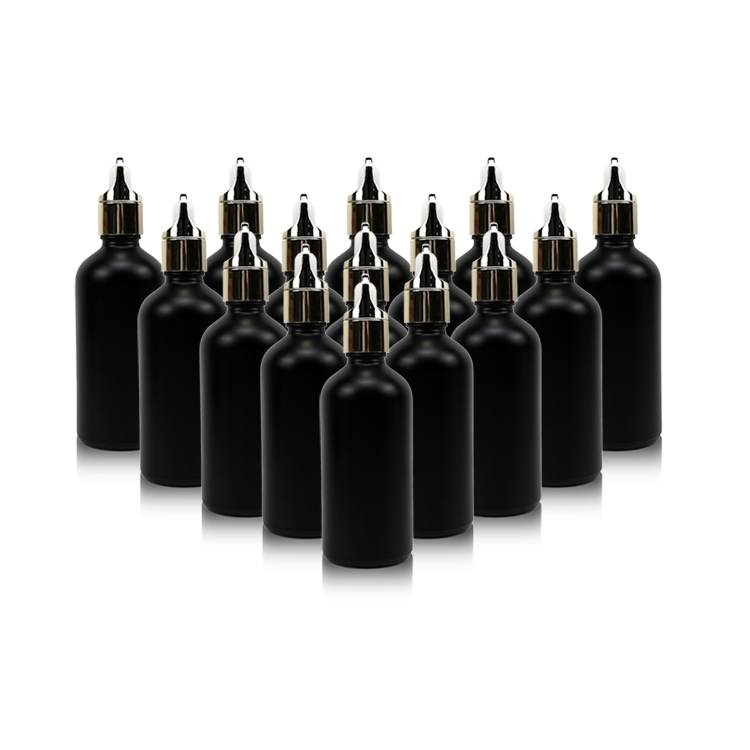 100ml wine matte black dropper cosmetic containers bottle glass bottle for cosmetic packaging glass jars and bottles