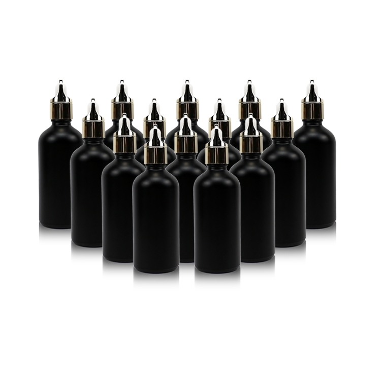 100ml wine matte black dropper cosmetic containers bottle glass bottle for cosmetic packaging glass jars and bottles