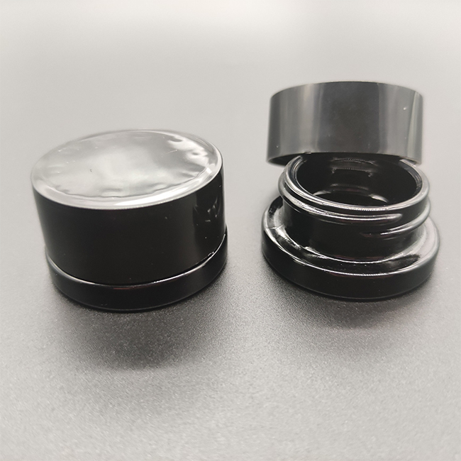 100pcs 5ml glass skincare eye cream jar black uv 9ml childproof cbd concentrate storage container with black CR cap in stock