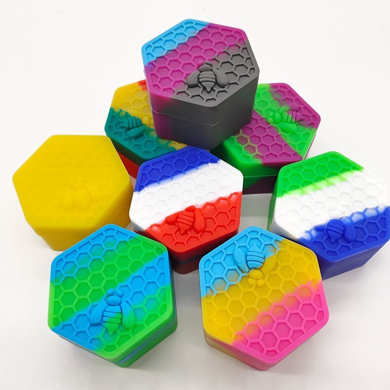 100pcs Non-Stick Food Grade Silicone Wax Containers 5ml Wax Oil Multi Use Storage Jars Assorted Colors