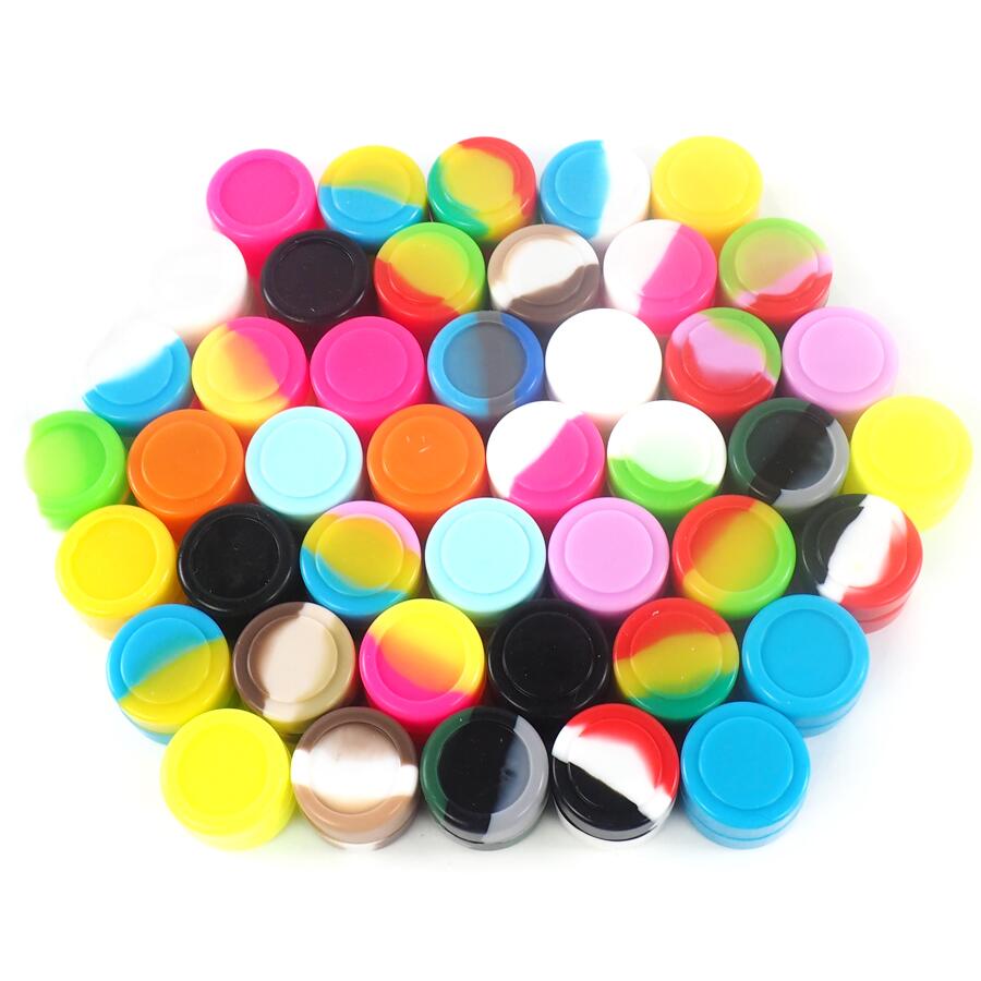 100pcs Non-Stick Food Grade Silicone Wax Containers 5ml Wax Oil Multi Use Storage Jars Assorted Colors