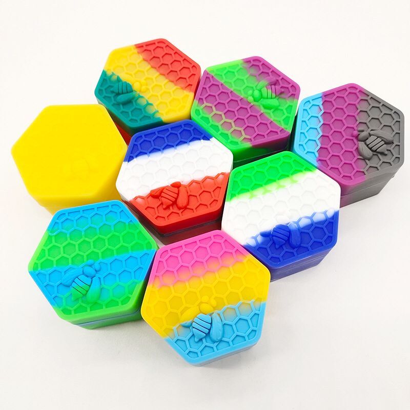100pcs Non-Stick Food Grade Silicone Wax Containers 5ml Wax Oil Multi Use Storage Jars Assorted Colors