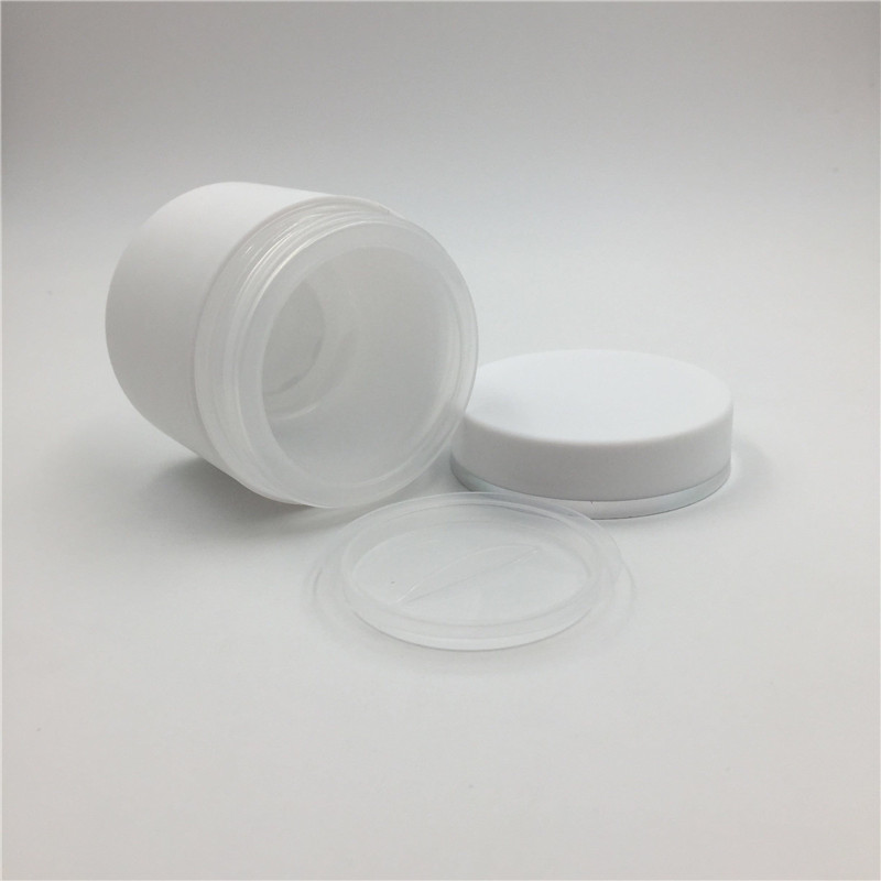 100pcs White Round Empty 30ml 50g 50ml Double Wall Cosmetic Container with Screw Caps