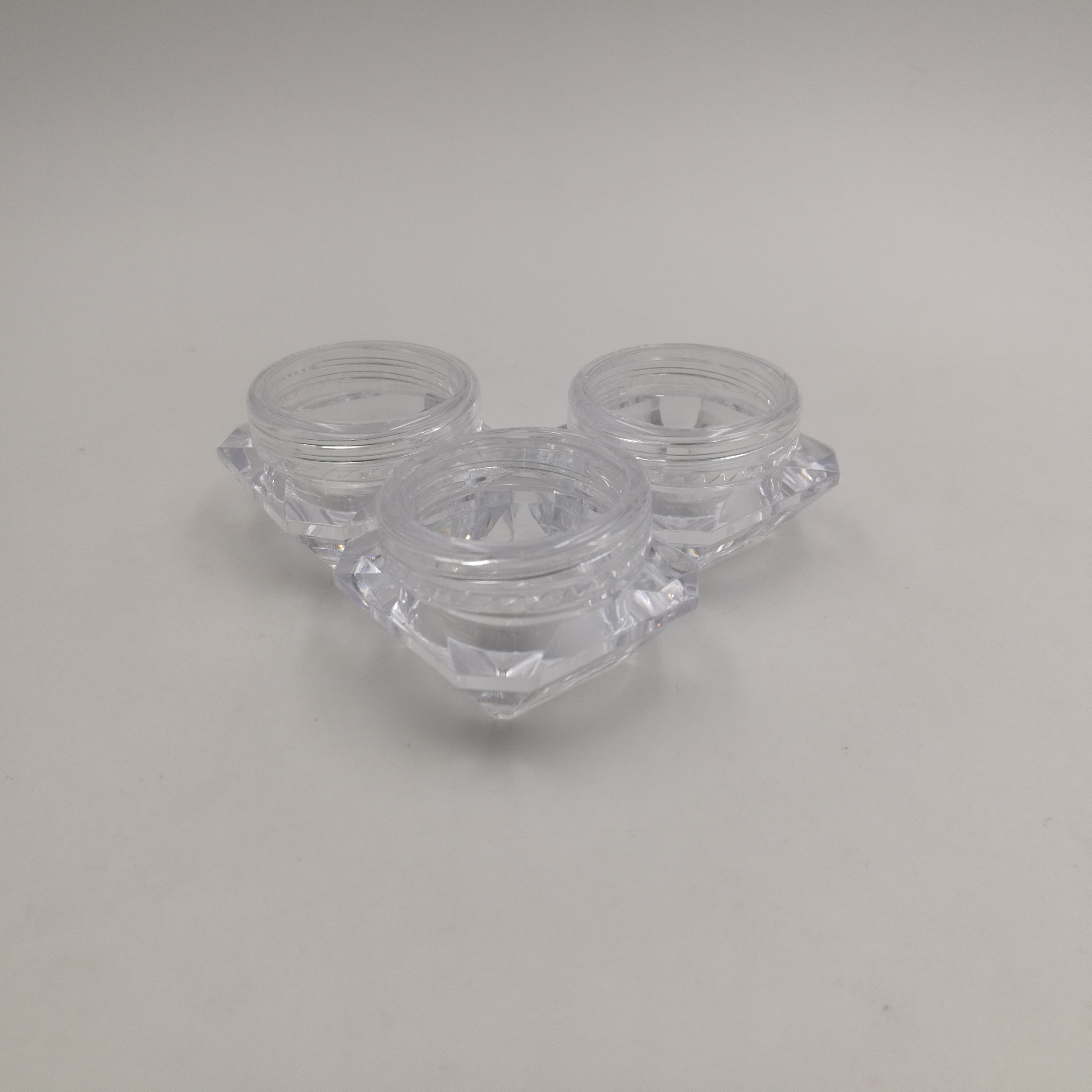 100pcs/lot 5g PS plastic empty glitter container pot transparent square shape cosmetic jar for Eyeshadow packaging