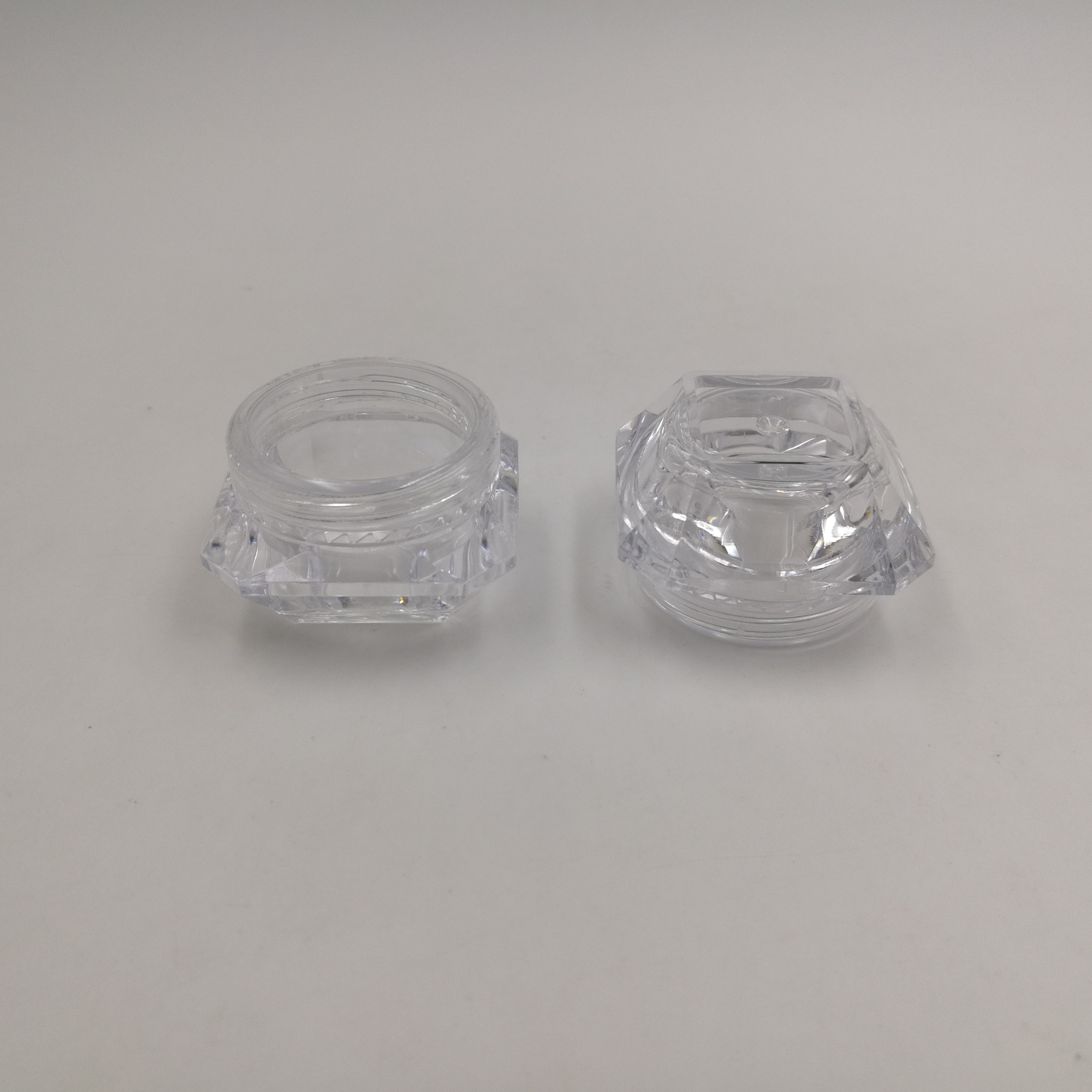 100pcs/lot 5g PS plastic empty glitter container pot transparent square shape cosmetic jar for Eyeshadow packaging