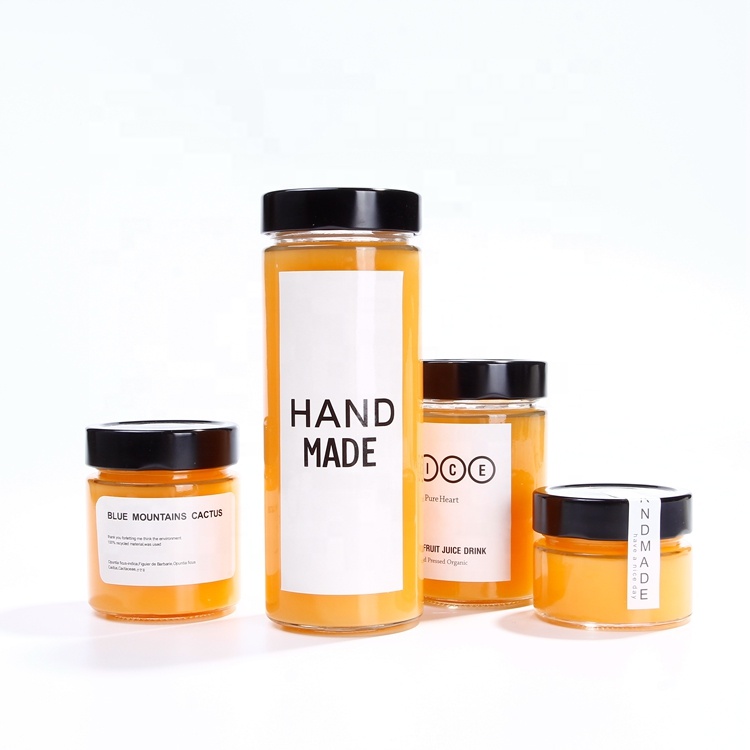 106 ml 212 ml 314 ml 580 ml Honey storage Clear Glass Food Jars with Lug lids