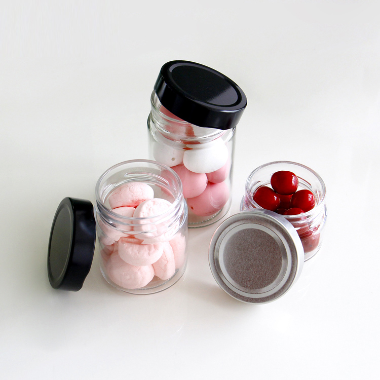106ML 212ML 314ML Food Grade Storage Clear Empty Round Glass Canning Jar With Lids