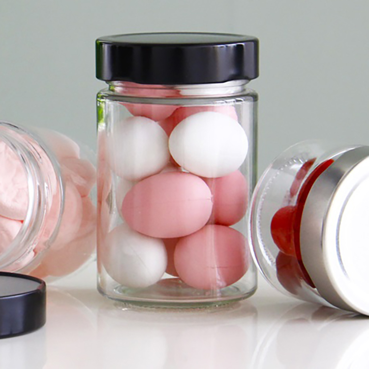 106ML 212ML 314ML Food Grade Storage Clear Empty Round Glass Canning Jar With Lids