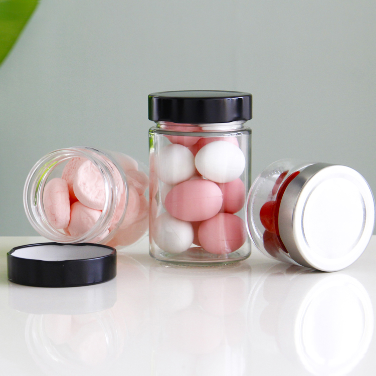 106ML 212ML 314ML Food Grade Storage Clear Empty Round Glass Canning Jar With Lids