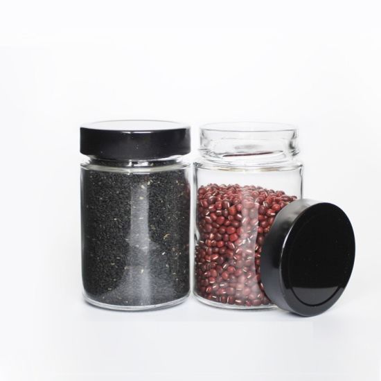 106ML 212ML 314ML Food Grade Storage Clear Empty Round Glass Canning Jar With Lids