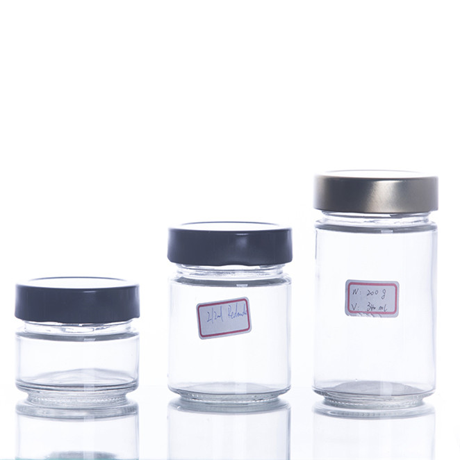 106ML 212ML 314ML Food Grade Storage Clear Empty Round Glass Canning Jar With Lids