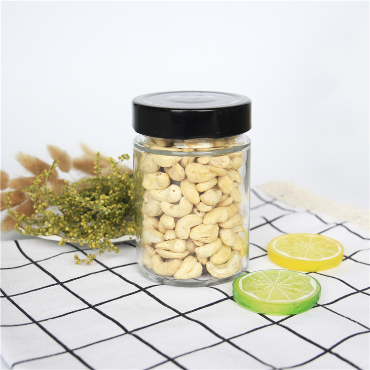 106ml 212ml 314ml 580ml Clear Round Glass Jar With Screw Metal Lid