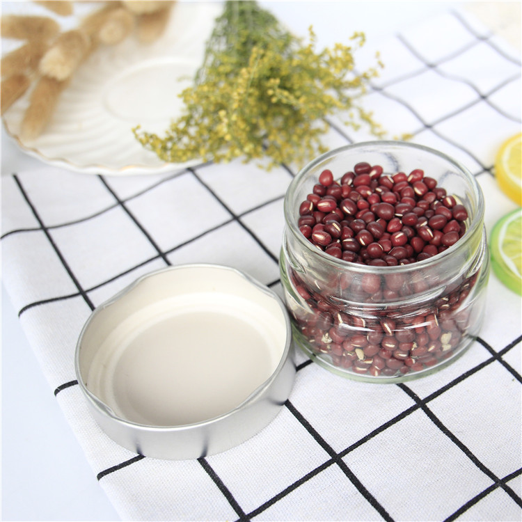 106ml 212ml 314ml 580ml Clear Round Glass Jar With Screw Metal Lid