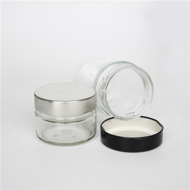106ml 212ml 314ml 580ml Clear Round Glass Jar With Screw Metal Lid