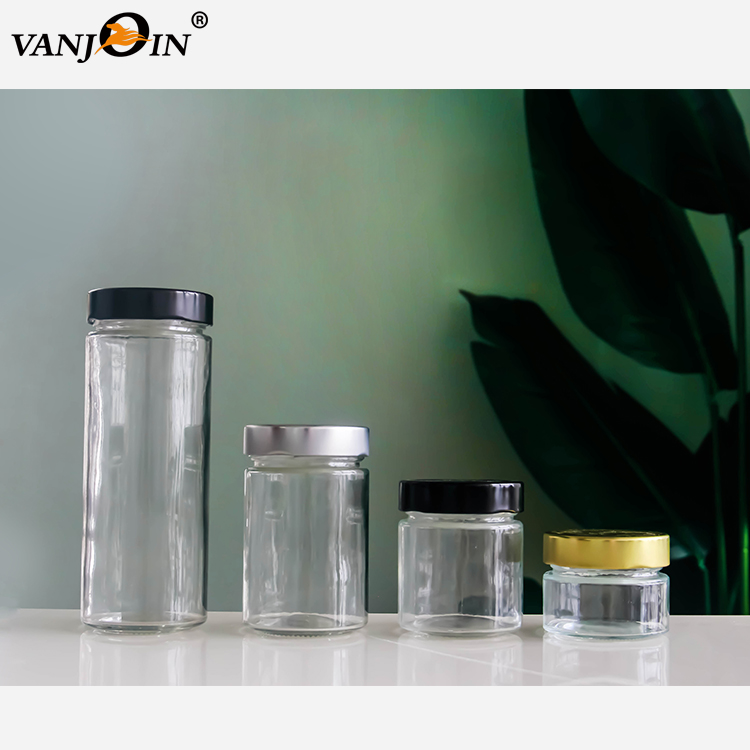 106ml 212ml 314ml 580ml Glass Jar with Deep Top for Tea Honey
