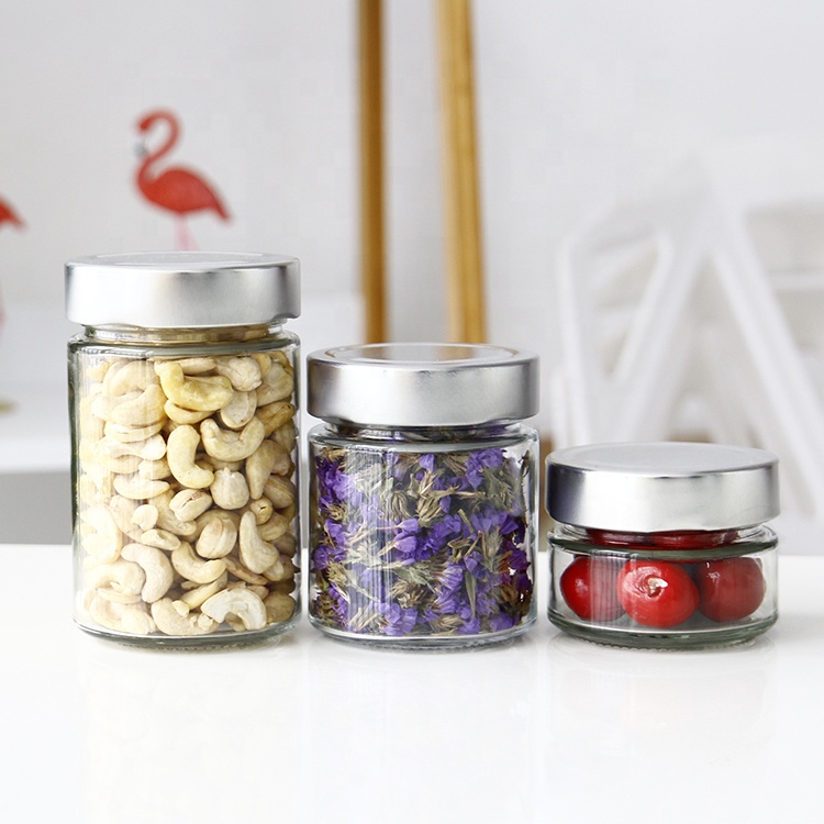 106ml 212ml 314ml 580ml Jar Glass Storage Jar With Metal Twist Off Lid