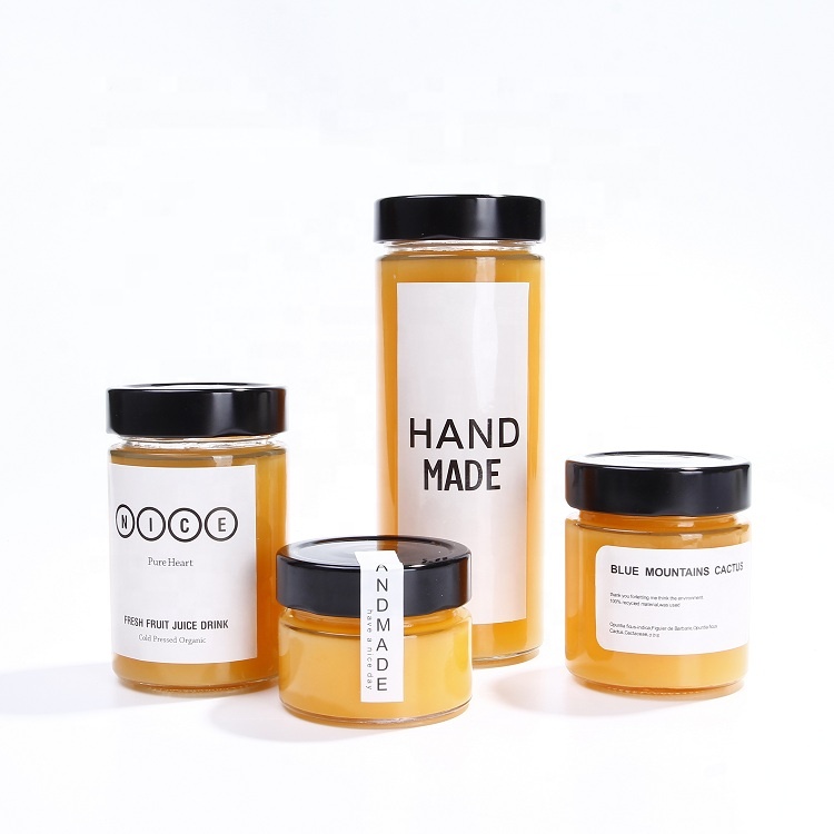 106ml 212ml 314ml 580ml Straight Sided Glass Honey Jar Food Storage Jar With Deep Metal Twist Off Lid