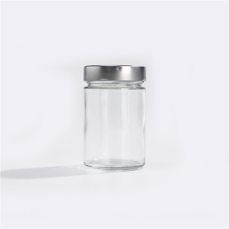 106ml 212ml 314ml Ergo Glass Jar With Black Metal Lid Twist Screw Lid For Honey jam Food Storage Jar
