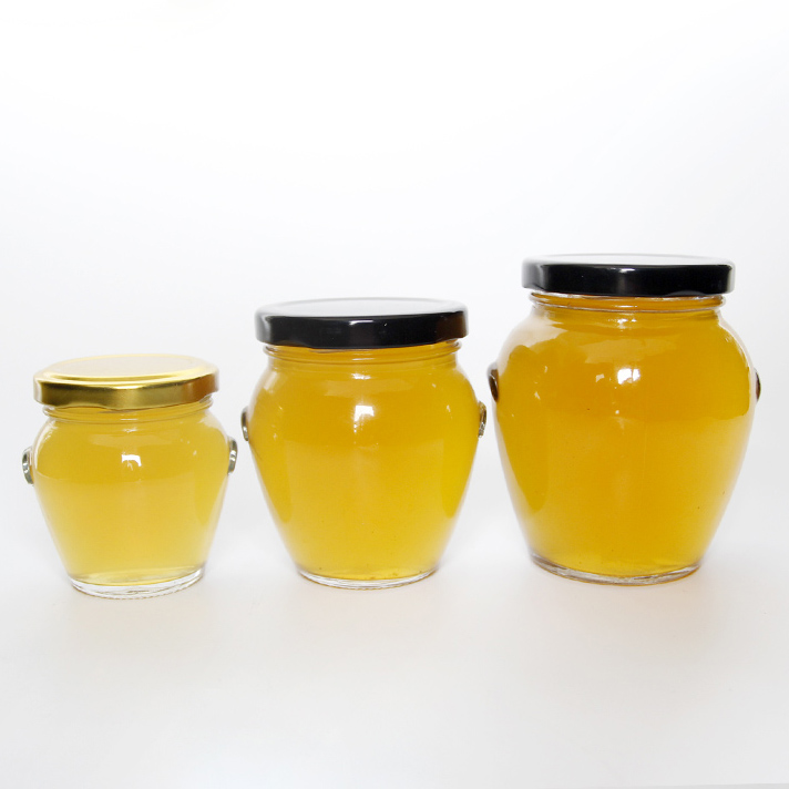 106ml 212ml 314ml Round Glass Honey Jar Food Storage Jam Jar with Metal Lid