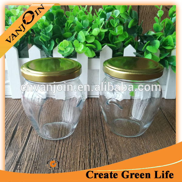106ml 212ml 314ml Round Glass Honey Jar Food Storage Jam Jar with Metal Lid