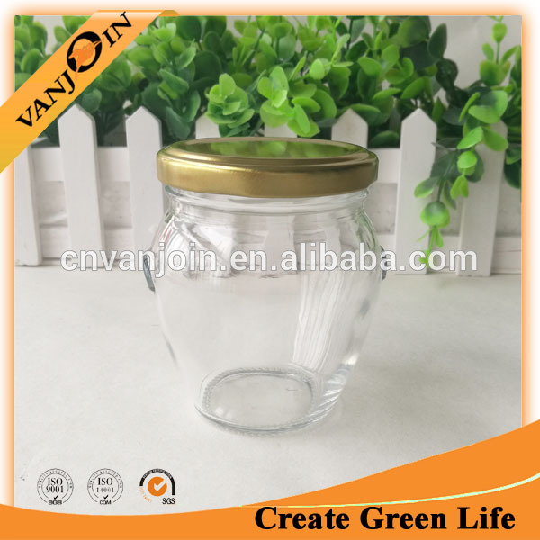 106ml 212ml 314ml Round Glass Honey Jar Food Storage Jam Jar with Metal Lid