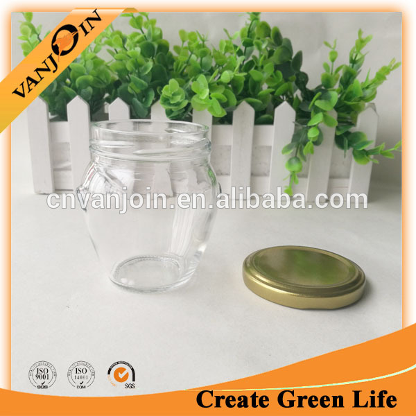 106ml 212ml 314ml Round Glass Honey Jar Food Storage Jam Jar with Metal Lid
