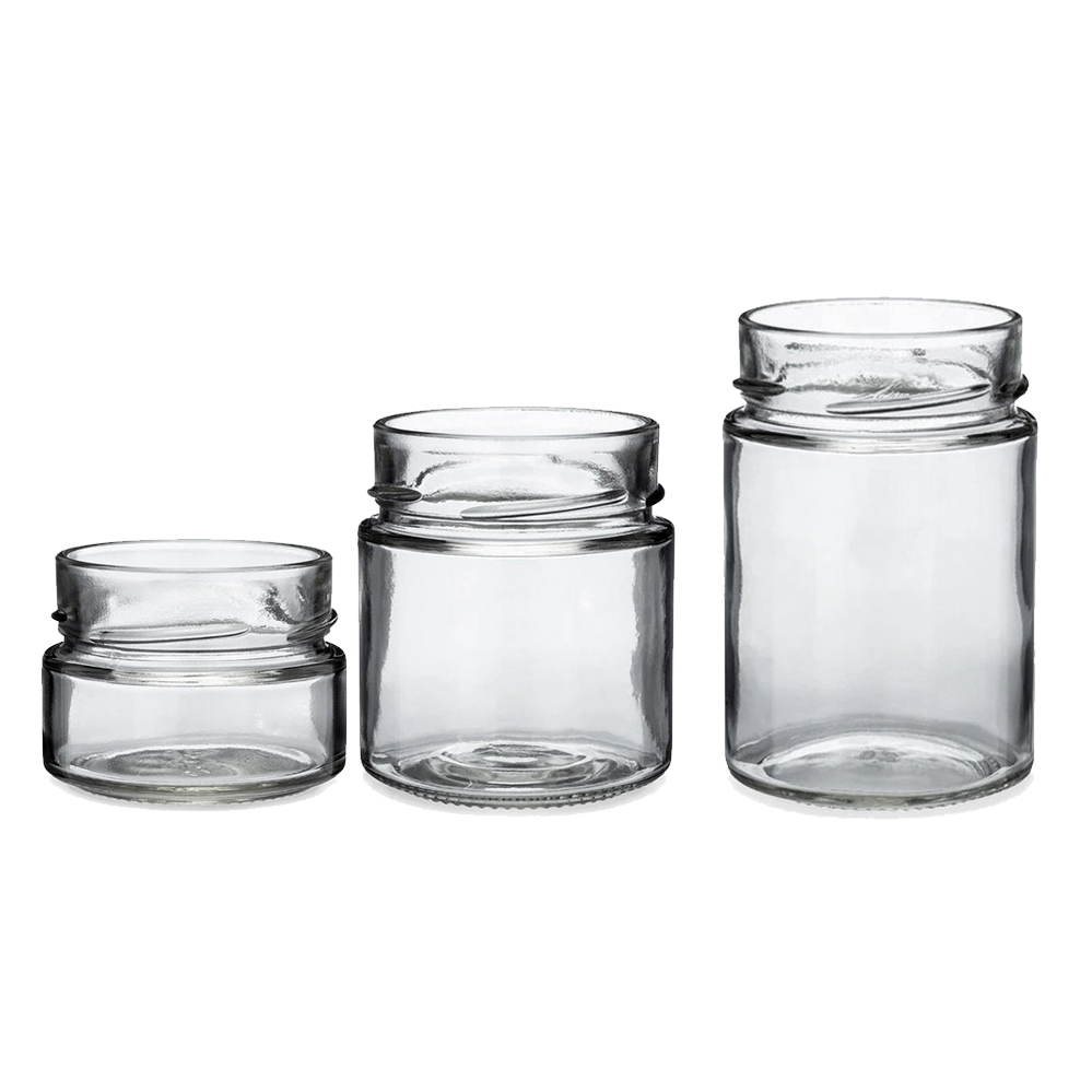 106ml 212ml 314ml Straight Sided Glass Honey Jams Storage Jar with Deep Metal Lids