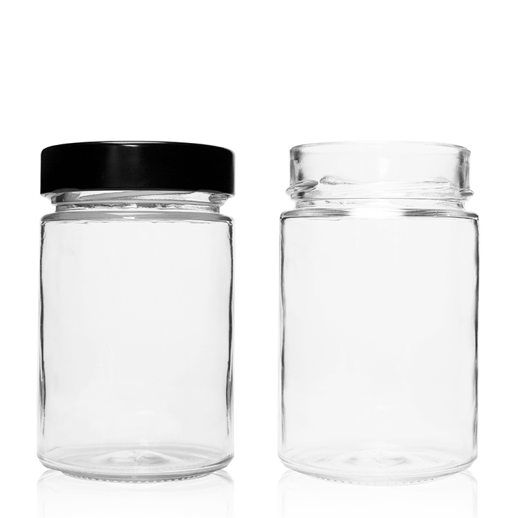 106ml 212ml 314ml Straight Sided Glass Honey Jams Storage Jar with Deep Metal Lids