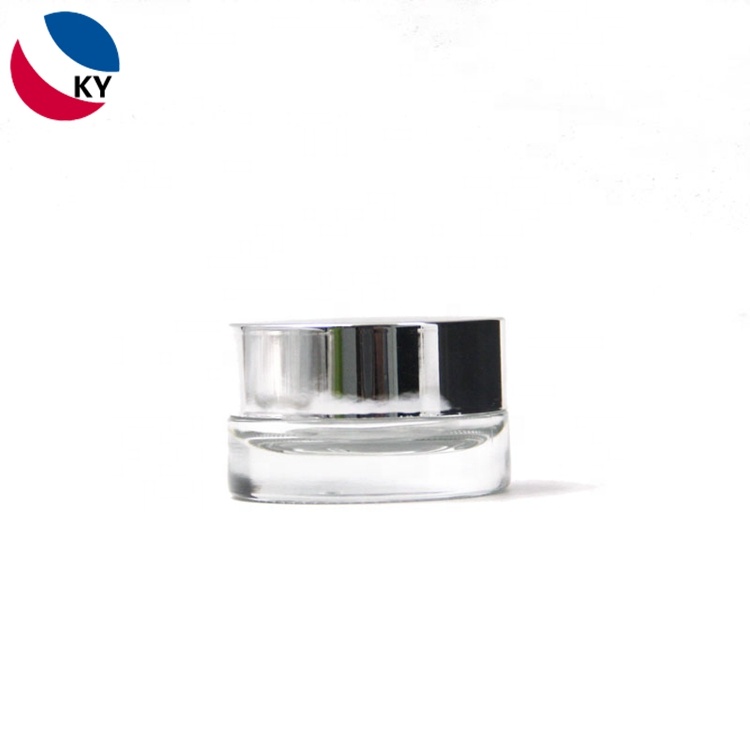 10G 10gram Cosmetic Eye Cream Jar Small Glass Skin Care Cream for Lip Balm Aluminum