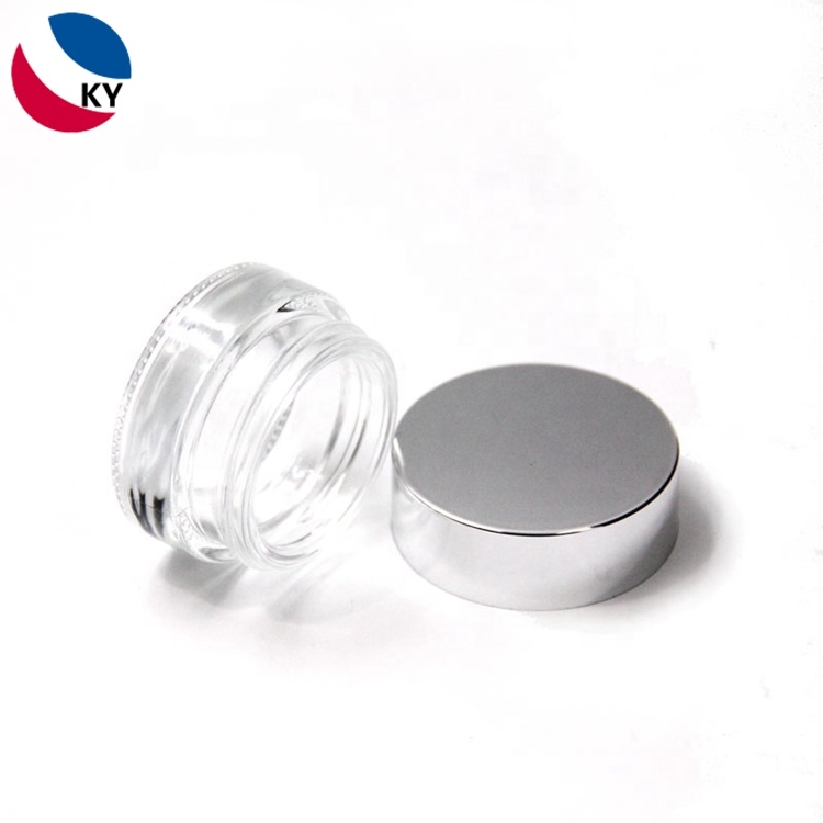 10G 10gram Cosmetic Eye Cream Jar Small Glass Skin Care Cream for Lip Balm Aluminum