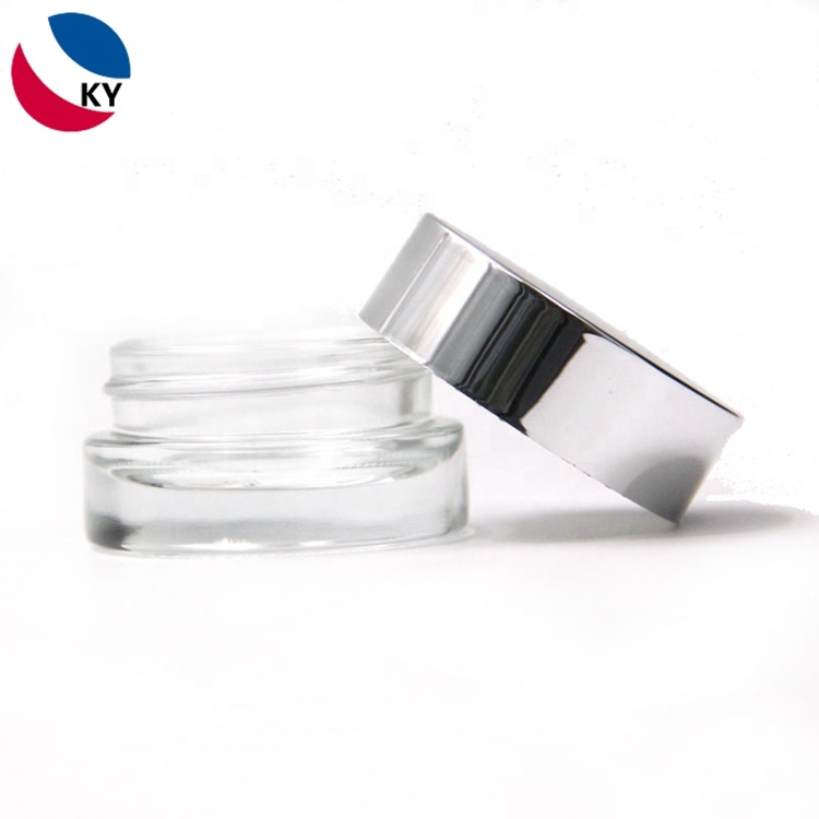 10G 10gram Cosmetic Eye Cream Jar Small Glass Skin Care Cream for Lip Balm Aluminum
