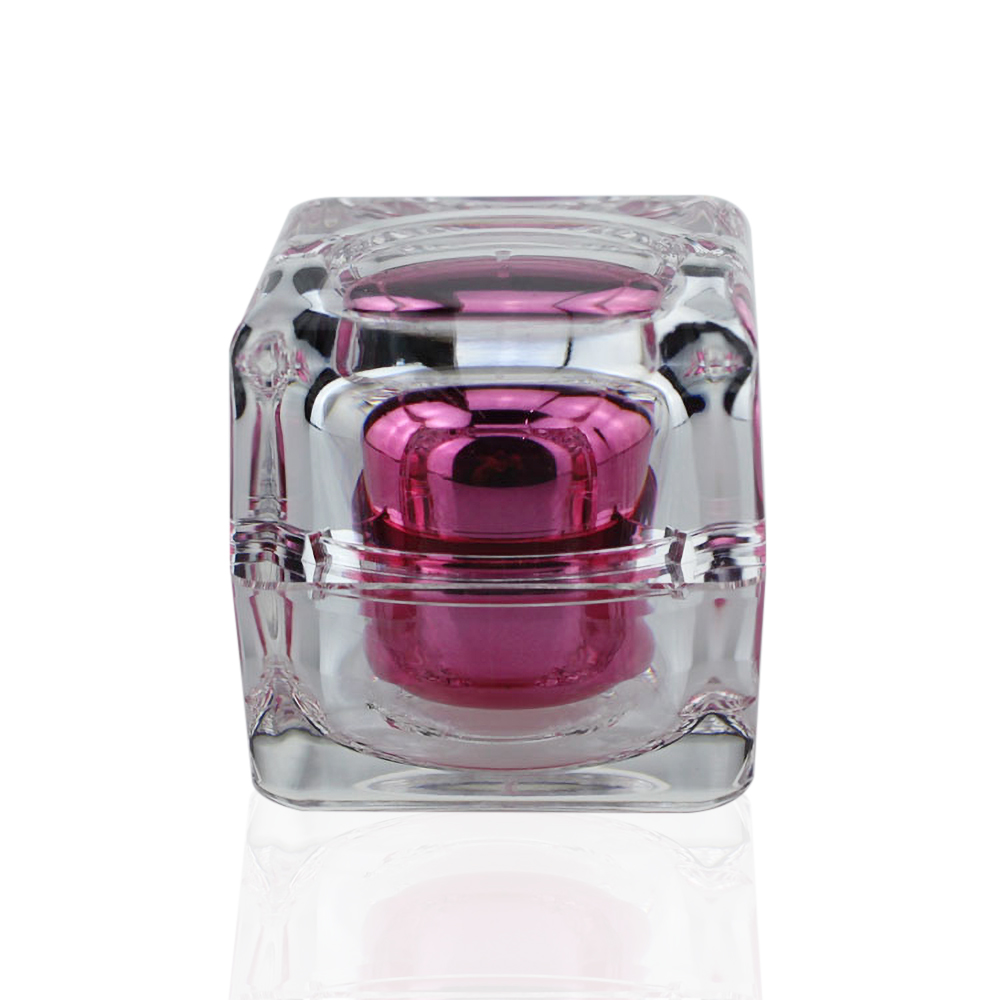 10G 15G 50G Pink and Clear Hot Sale Acrylic Face Cream Cosmetic Packaging Jar, Thick Gloss 30ml Cream Jar