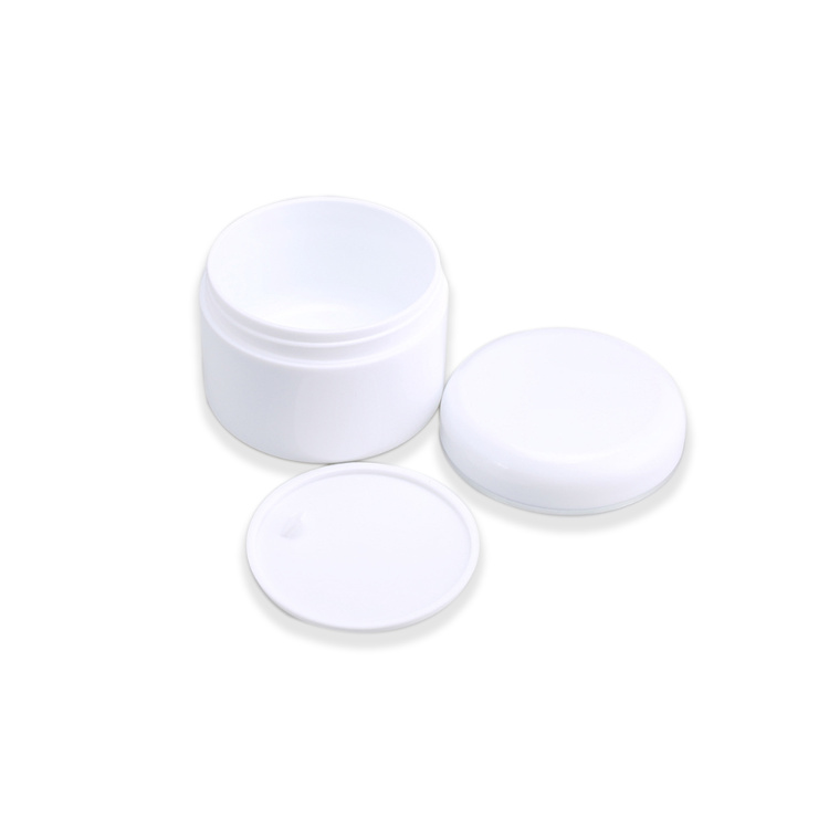 10G 20G 50G 100G 250G Silver Edge Cosmetic Container White Pp Plastic Cream Jar