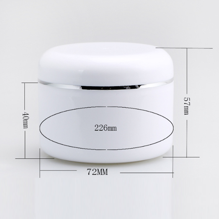 10G 20G 50G 100G 250G Silver Edge Cosmetic Container White Pp Plastic Cream Jar