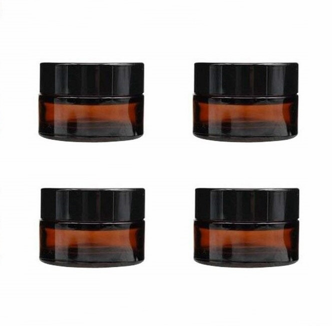 10G Amber Glass Face Cream Pot Jar With Screw Cap And Liner