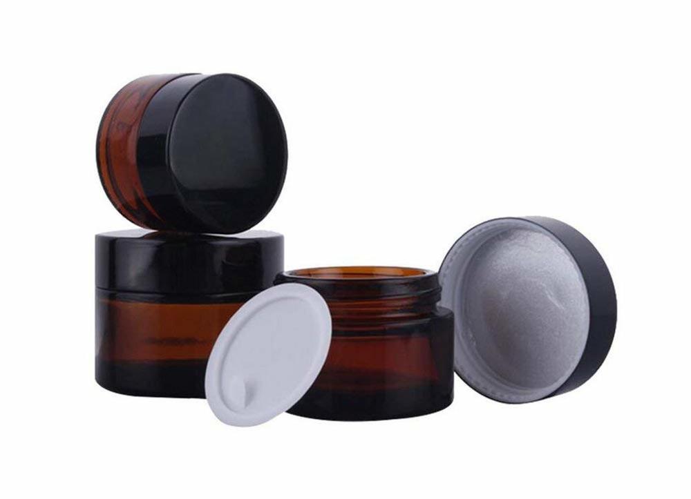 10G Amber Glass Face Cream Pot Jar With Screw Cap And Liner