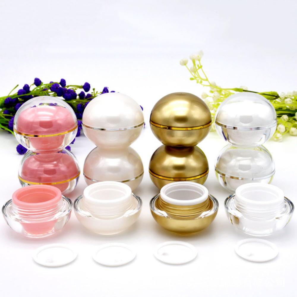 10G small ball Shape lip balm plastic container cosmetic white double wall acrylic jar