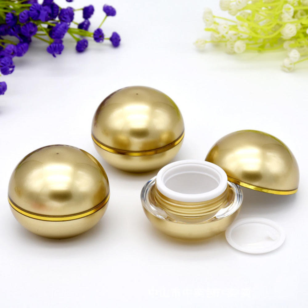 10G small ball Shape lip balm plastic container cosmetic white double wall acrylic jar