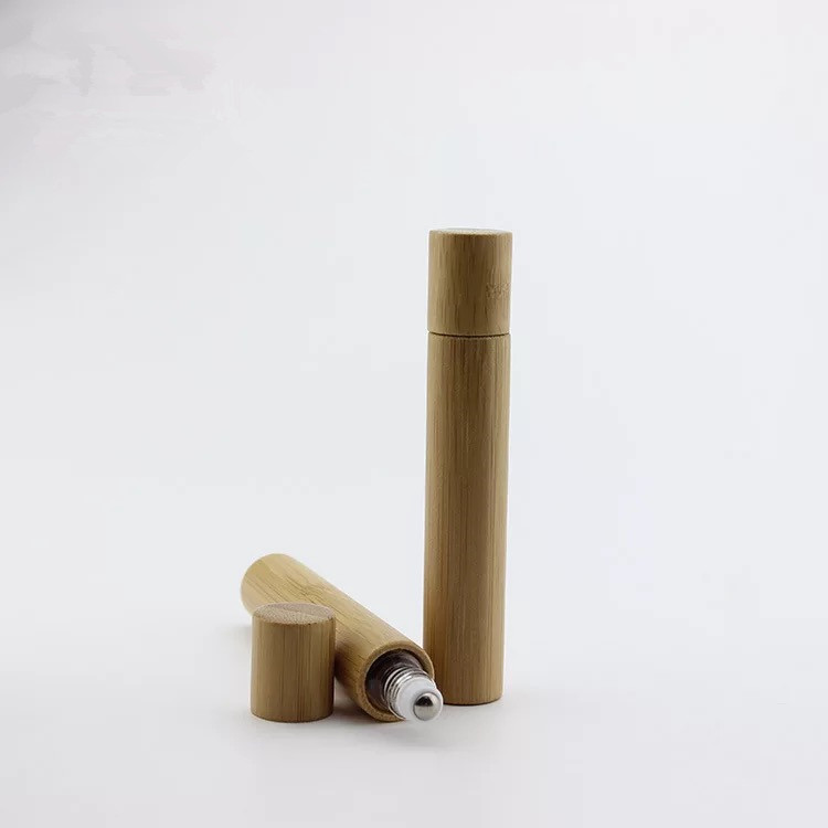 10ML 15ML moso bamboo essential oil perfume roller ball glass bottle travel bamboo bottle