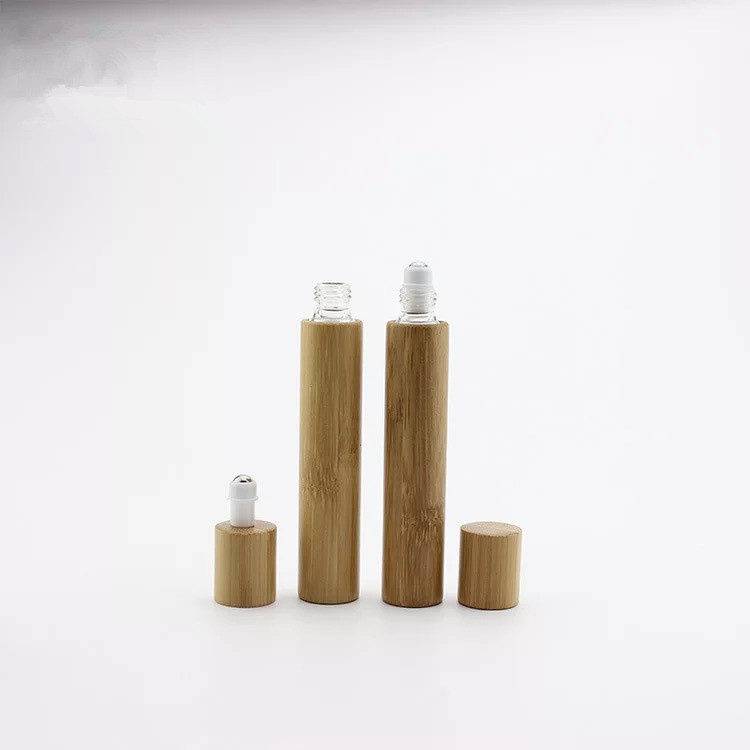 10ML 15ML moso bamboo essential oil perfume roller ball glass bottle travel bamboo bottle