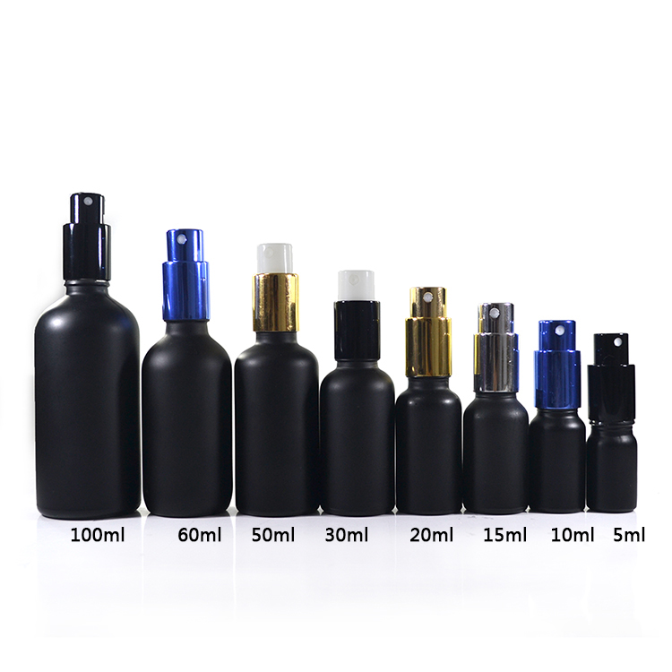 10ML 30ML 50ML 60ML 100ML Violet Black Treatment Glass Spray Bottle with Black Spray Cap