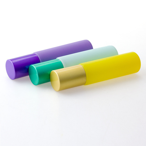 10ML gemstone roll on glass bottle in stock 10cc roller on ball bottle with jade crystal 1/3oz essential oil container