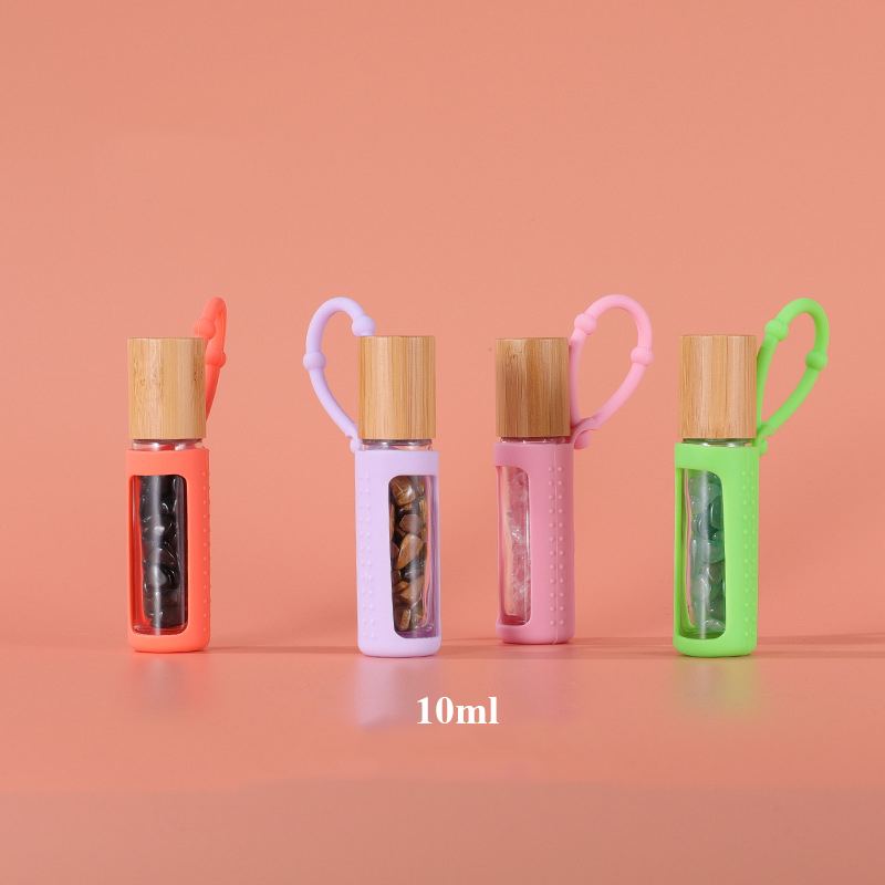 10ML silica gel ball bottle 15ML portable cord mounted refined oil bottle 5ML protective silicone cover For Bottle