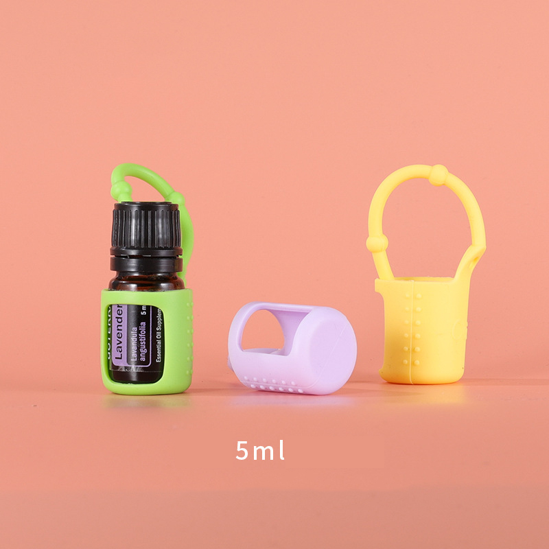 10ML silica gel ball bottle 15ML portable cord mounted refined oil bottle 5ML protective silicone cover For Bottle