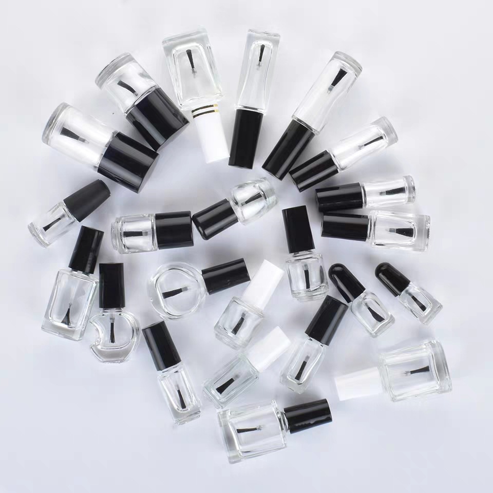 10Ml 12Ml 15Ml Custom Unique Clear Empty Nail Polish Bottle With Cap And Brush